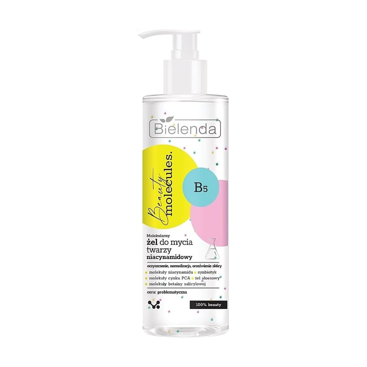Гель для вмивання Bielenda Beauty Molecules для проблемної шкіри, з ніацинамідом, 195 мл