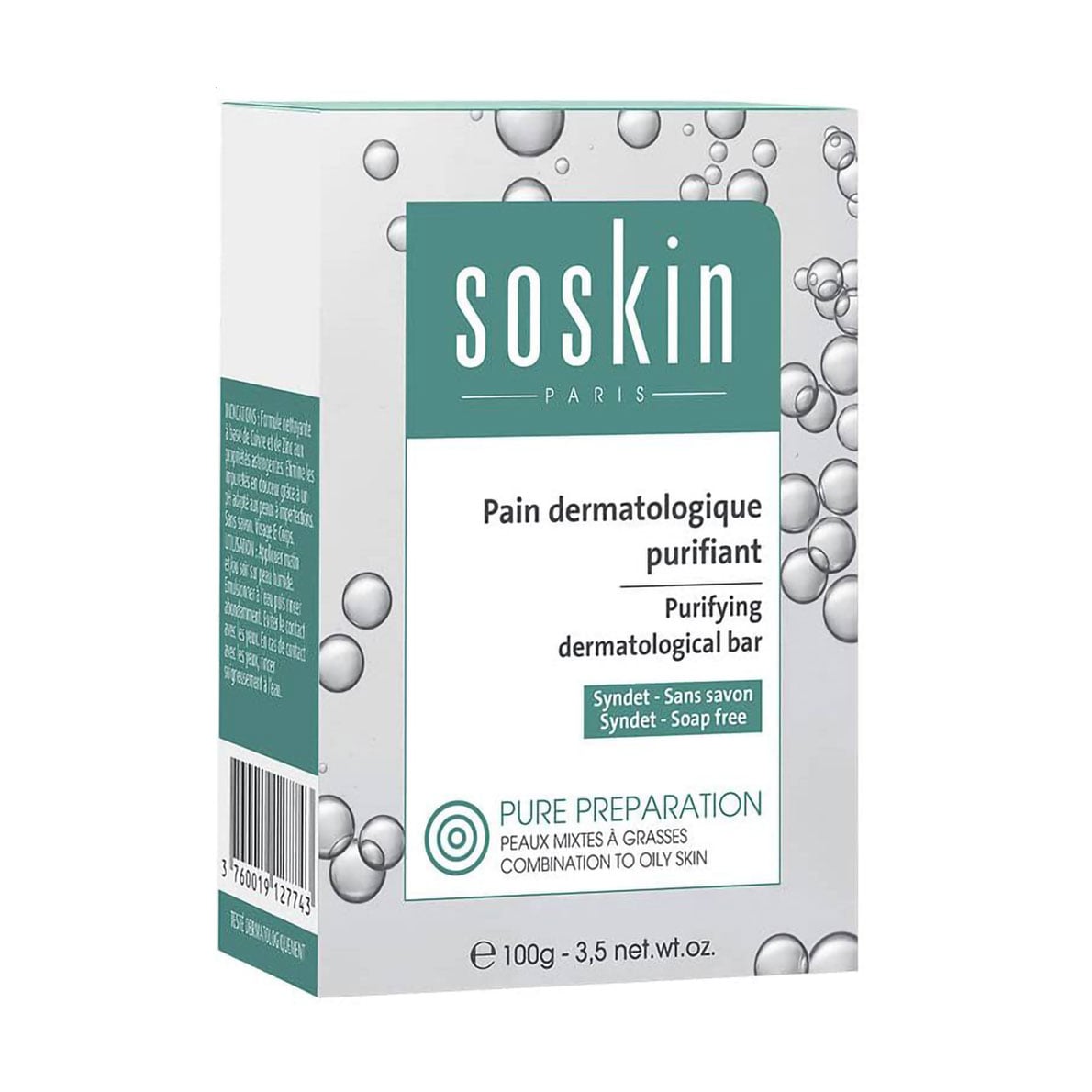 Очищувальний дерматологічний засіб для обличчя Soskin Purifying Dermatological Bar, 100 г